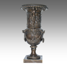 Vase Statue Déesse Pot De Fleurs Décoration Bronze Sculpture TPE-1039